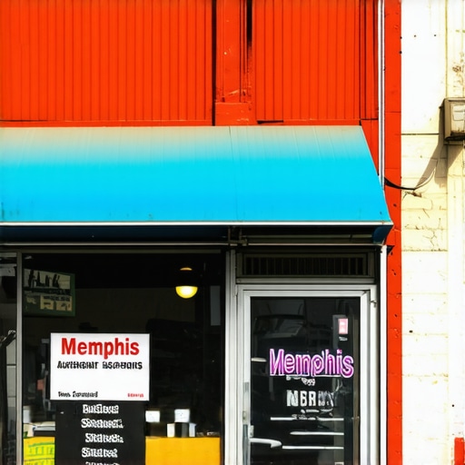 Memphis Local Business Front Memphis storefront with local signage and welcoming atmosphere