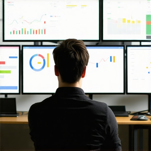 Analyzing Local SEO Data for Memphis Business Person reviewing SEO analytics on multiple screens to maintain Google Maps rankings.