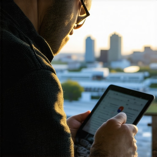 Analyzing Memphis SEO Data Business owner analyzing local SEO performance in Memphis.