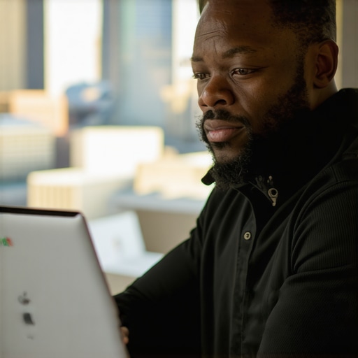 A person updating Google My Business profile on a laptop with Memphis cityscape in the background.