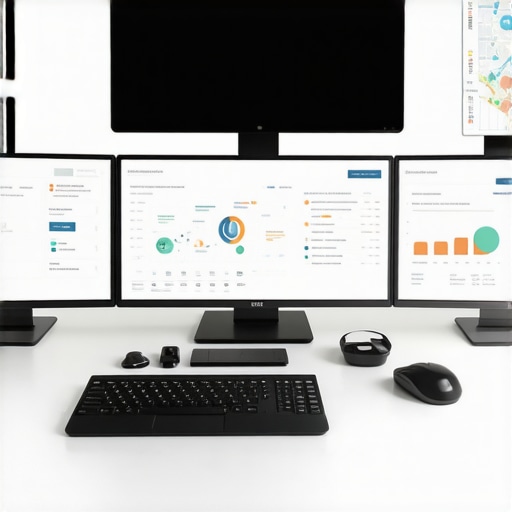 Memphis SEO Tools at Work A person analyzing Memphis local SEO data on multiple monitors.