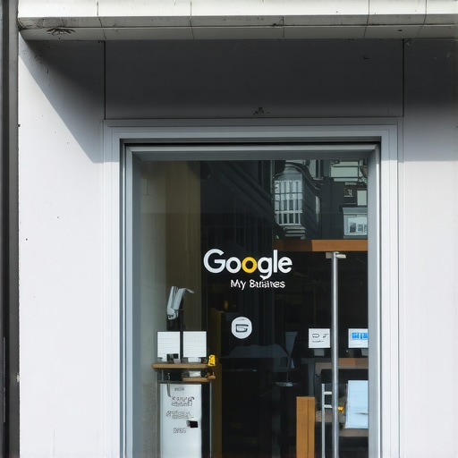 A vibrant Memphis storefront with Google My Business profile displayed on a screen, cityscape background