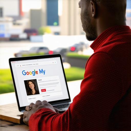Memphis business owner updating Google My Business profile on laptop