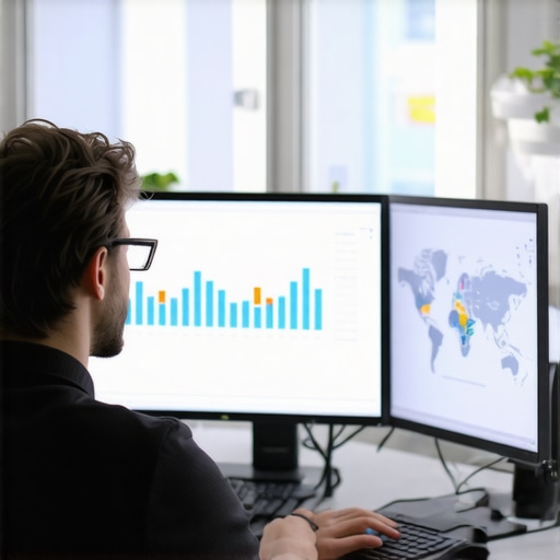 SEO Tools for Memphis Marketing Success Person working on SEO analytics on screens with graphs and local maps