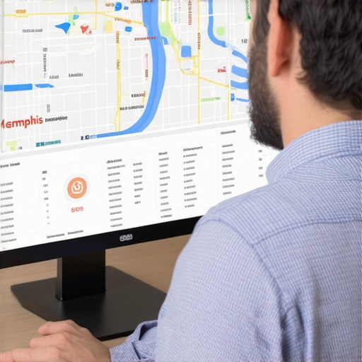 Business owner reviewing Memphis SEO and Google Maps rankings on a laptop