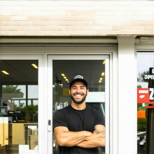 A vibrant Memphis shopfront with a smiling owner showcasing local commerce