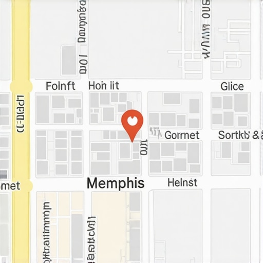 Map overlay of Memphis neighborhoods highlighting local businesses