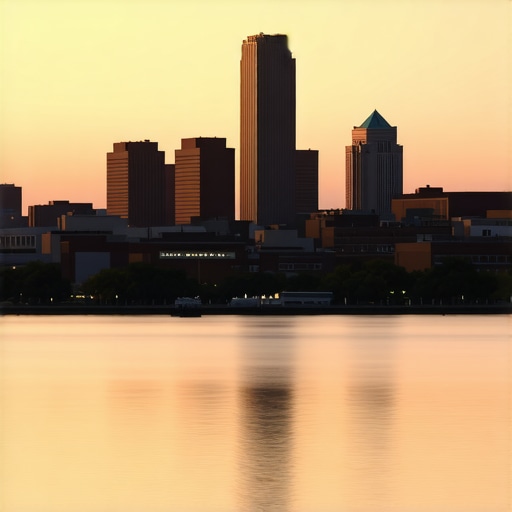 Memphis city skyline with vibrant sunset, representing local business hub.