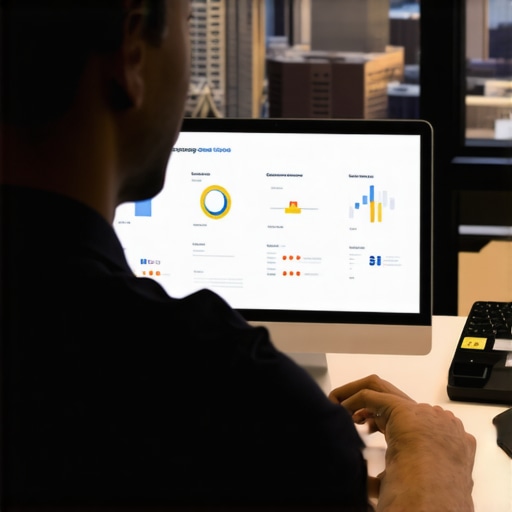 SEO Professional Analyzing Memphis Data A person working on SEO analytics on a laptop with Memphis cityscape visible.