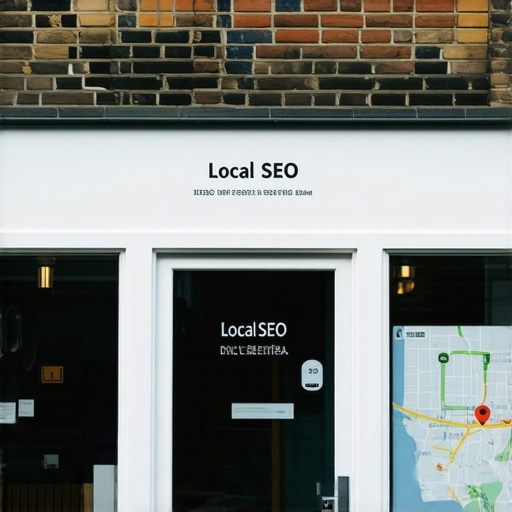 Visual representation of Memphis store with digital signals indicating local SEO optimization