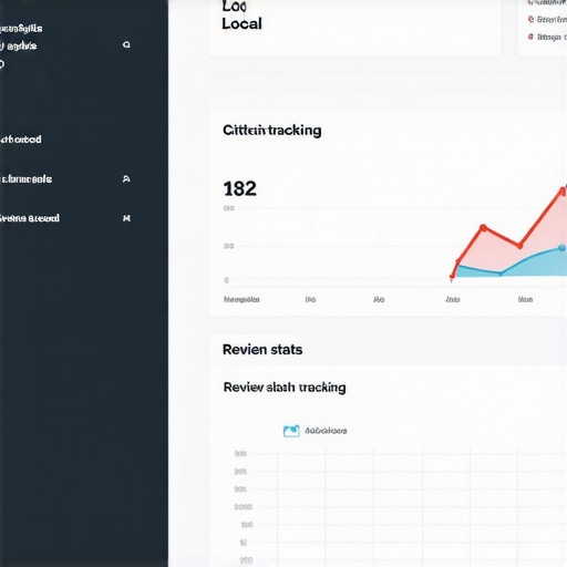 Screenshot of local SEO management dashboard displaying rankings, citations, and review metrics.