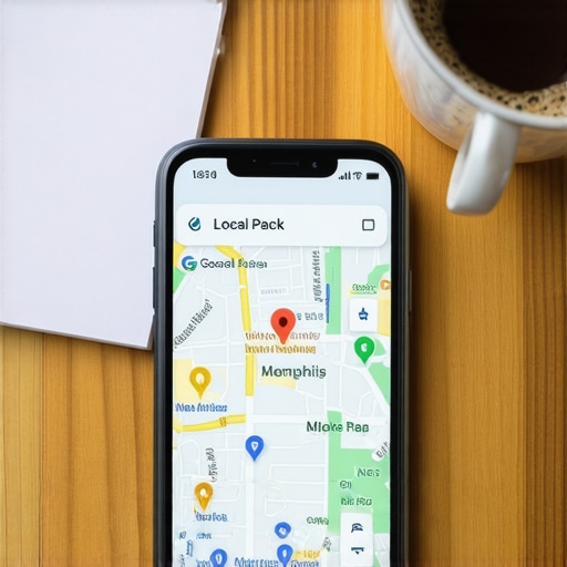 A smartphone showing local search results on Google Maps for a business in Memphis.