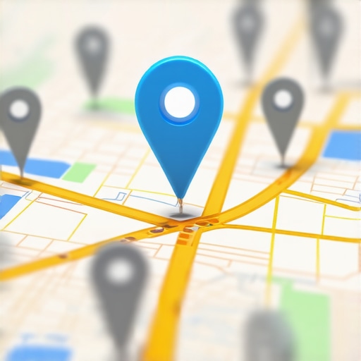 A glowing business pin on a Memphis map representing high local search visibility.
