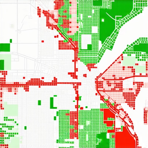 A visualization of local pack Memphis rankings using a geographic grid tracking tool to show proximity strength.
