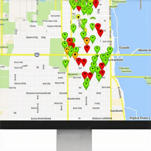 A digital map showing local SEO ranking performance across various Memphis neighborhoods.