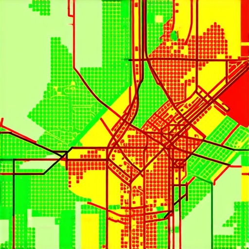 A grid tracking map showing how local SEO rankings vary across different Memphis neighborhoods.