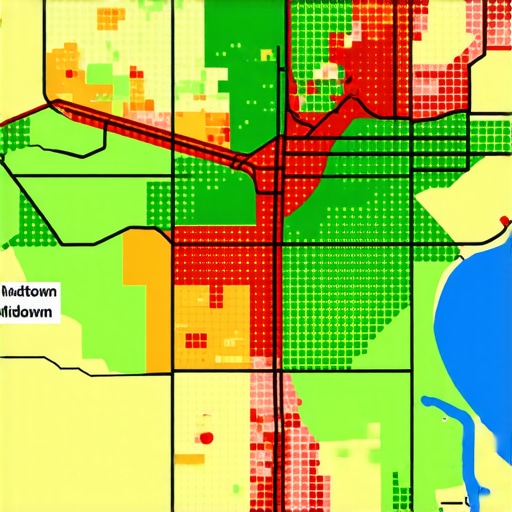 A geographic heat map showing how Google Maps rankings change across different Memphis neighborhoods.