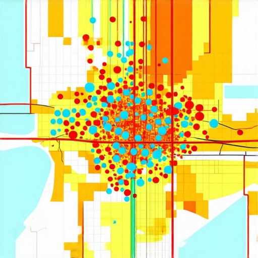 A digital map of Memphis showing local search ranking positions across different neighborhoods.