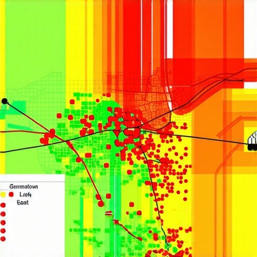 Memphis Local SEO Ranking Heatmap A digital heatmap showing local search rankings across different Memphis neighborhoods